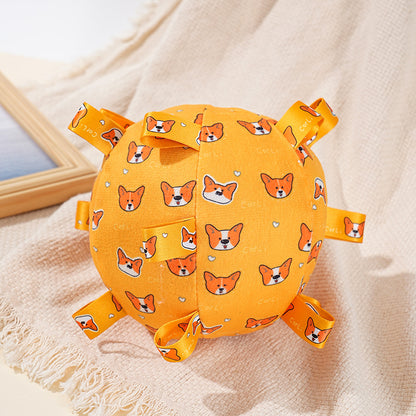 Hundespielzeug ball Plüschtiere, Klingelton und vier Farben, Reichhaltige Muster, 15 cm Kugel Leicht und tragbar (1 Stück)