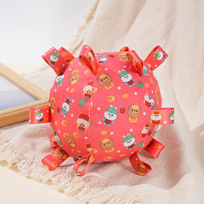 Hundespielzeug ball Plüschtiere, Klingelton und vier Farben, Reichhaltige Muster, 15 cm Kugel Leicht und tragbar (1 Stück)