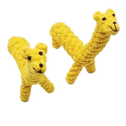 Hundespielzeug Gelbe Giraffe, Kauspielzeug mit Baumwollseilknoten, Solide Verarbeitung, langlebiger Einsatz (1 Stück)