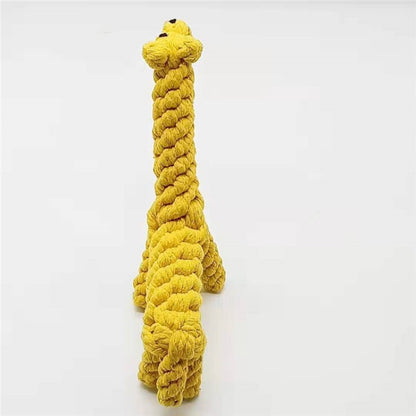 Hundespielzeug Gelbe Giraffe, Kauspielzeug mit Baumwollseilknoten, Solide Verarbeitung, langlebiger Einsatz (1 Stück)