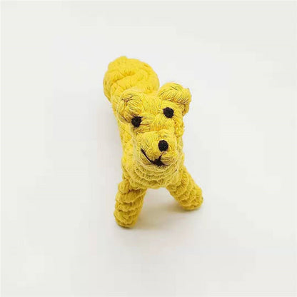 Hundespielzeug Gelbe Giraffe, Kauspielzeug mit Baumwollseilknoten, Solide Verarbeitung, langlebiger Einsatz (1 Stück)