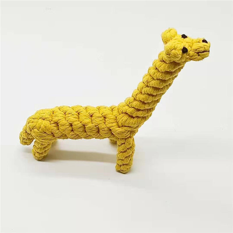 Hundespielzeug Gelbe Giraffe, Kauspielzeug mit Baumwollseilknoten, Solide Verarbeitung, langlebiger Einsatz (1 Stück)