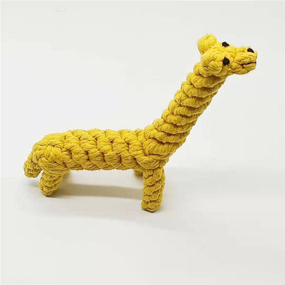 Hundespielzeug Gelbe Giraffe, Kauspielzeug mit Baumwollseilknoten, Solide Verarbeitung, langlebiger Einsatz (1 Stück)