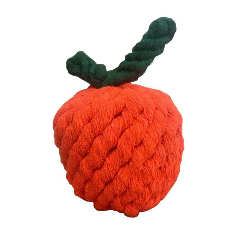 Handgewebtes Spielzeug Hund, Kauspielzeug für Hunde in Form Cartoon-Orangen Perfekt zum Spielen und Zähneputzen