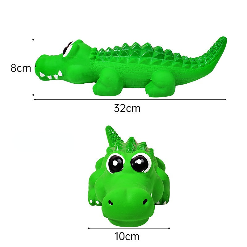 Spielzeug für den Hund, langlebiges Latex-Grünes Krokodil, interaktives Hundespielzeug mit Quietschgeräusch, in L und S