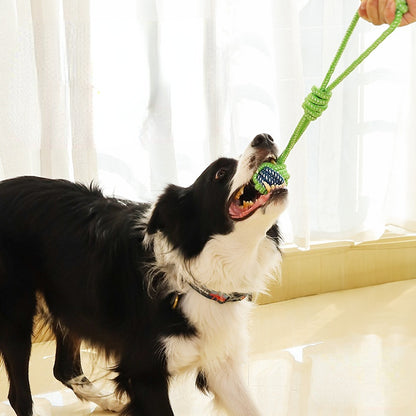 Hundespielzeug unkaputtbar, aus Baumwollseil mit Knoten, Drei Stile Spaßspielzeug für Hunde zur Backenzahn (1 Stück)