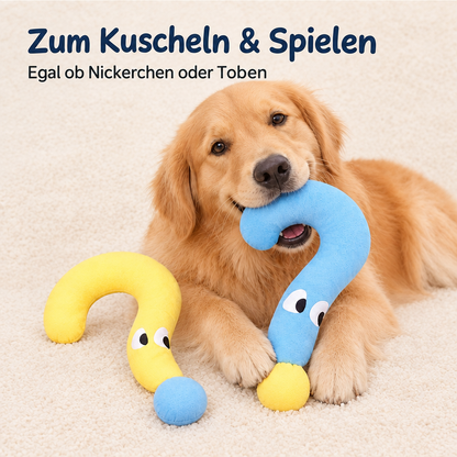 Kuscheltier für Hunde, Plüsch Hundespielzeug in Fragezeichenform, Erhältlich in 2 Farben und 2 Größen, Perfekt für alle Hunde zum Ausruhen