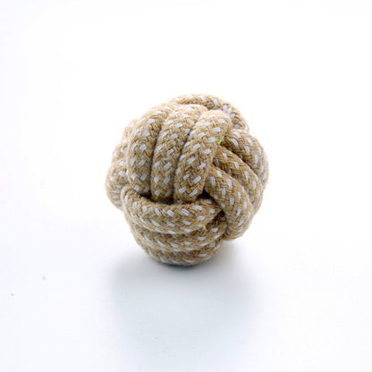 Hund Ballen aus Baumwolle, Handgefertigter 2-Farben Knotenball für Hunde, 6 cm Leichtgewicht und kompakt (1 Stück)