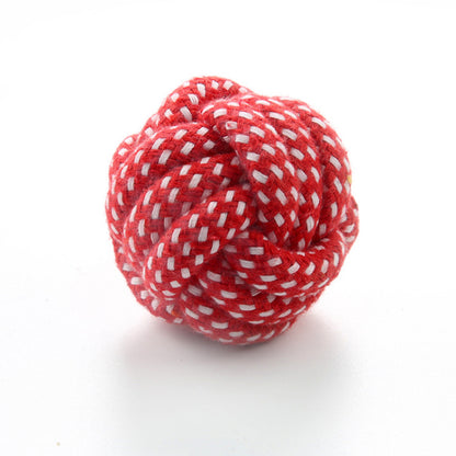 Hund Ballen aus Baumwolle, Handgefertigter 2-Farben Knotenball für Hunde, 6 cm Leichtgewicht und kompakt (1 Stück)