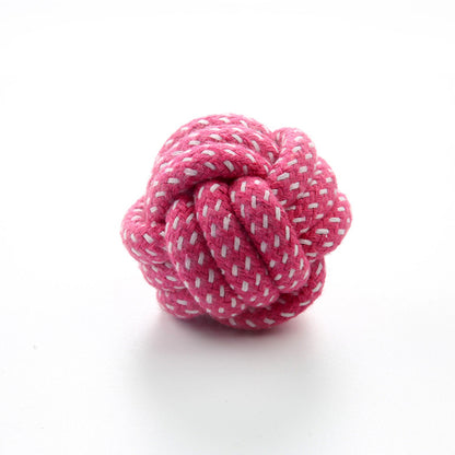 Hund Ballen aus Baumwolle, Handgefertigter 2-Farben Knotenball für Hunde, 6 cm Leichtgewicht und kompakt (1 Stück)