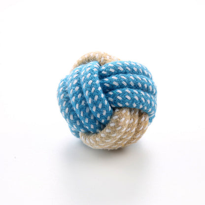 Hund Ballen aus Baumwolle, Handgefertigter 2-Farben Knotenball für Hunde, 6 cm Leichtgewicht und kompakt (1 Stück)