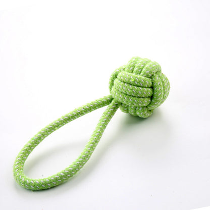 Hundespielzeug Ball mit Schnur für Hunde, Interaktiver Kauspielball aus Baumwollseil, fördert Bewegung und Spaß (1 Stück)