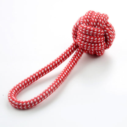 Hundespielzeug Ball mit Schnur für Hunde, Interaktiver Kauspielball aus Baumwollseil, fördert Bewegung und Spaß (1 Stück)