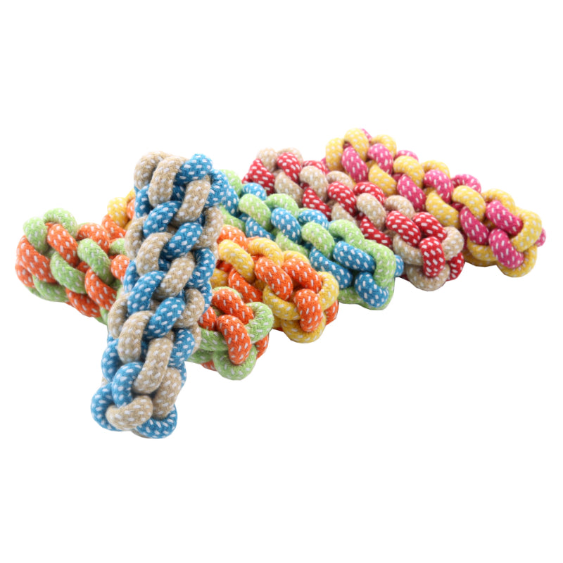 Interaktives Spielzeug für Hunde, Robustes Hundespielzeug aus Baumwollseil mit Knoten, Perfekt für Kauerlebnisse (1 Stück)