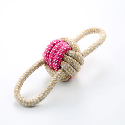 Spielbälle für Hunde, Hundespielzeugball aus Baumwollseil, 5 zweifarbige Designs robustes und kaufestes (1 Stück)