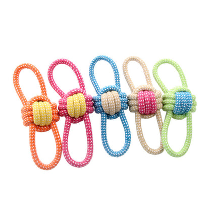 Spielbälle für Hunde, Hundespielzeugball aus Baumwollseil, 5 zweifarbige Designs robustes und kaufestes (1 Stück)