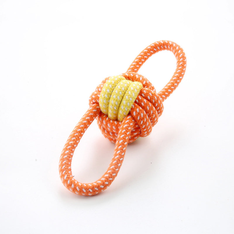 Spielbälle für Hunde, Hundespielzeugball aus Baumwollseil, 5 zweifarbige Designs robustes und kaufestes (1 Stück)