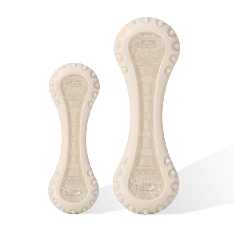 Kauknochen Hund, Hunde-Kauspielzeug für gesunde Zähne, in zwei Größen erhältlich, einfach zu reinigen, Weiß (1 Stück)