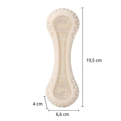 Kauknochen Hund, Hunde-Kauspielzeug für gesunde Zähne, in zwei Größen erhältlich, einfach zu reinigen, Weiß (1 Stück)