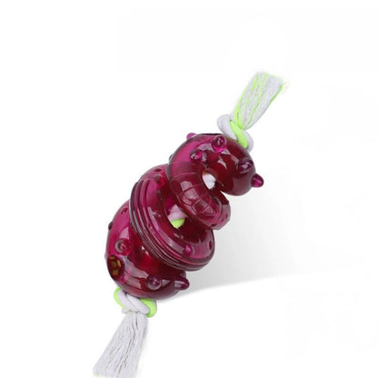 Spielzeug für den Hund, Kauspielzeug mit Futterauslass, TPR und Baumwollseil, rutschfestes Hundespielzeug für mittelgroße und große Hunde, tiefrot, 30×9,5×8,5 cm