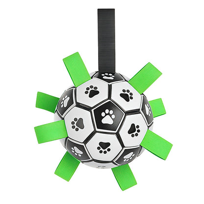 Fußball für Hunde,Interaktiver Hundespielzeugball, grüner Nylon-Kauseil-Fußball, umweltfreundlich Spielen geeignet