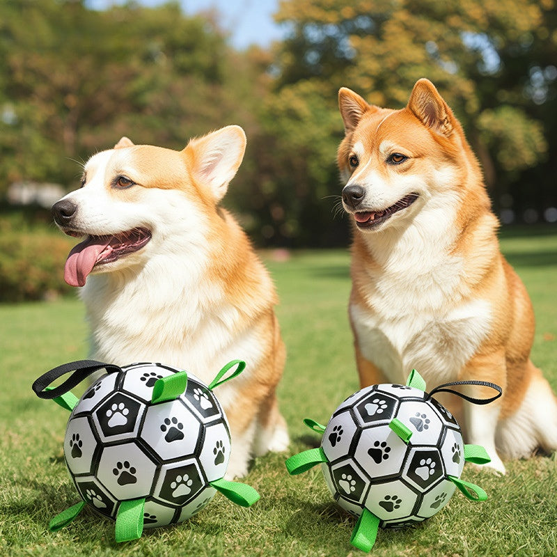 Fußball für Hunde,Interaktiver Hundespielzeugball, grüner Nylon-Kauseil-Fußball, umweltfreundlich Spielen geeignet