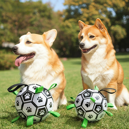 Fußball für Hunde,Interaktiver Hundespielzeugball, grüner Nylon-Kauseil-Fußball, umweltfreundlich Spielen geeignet