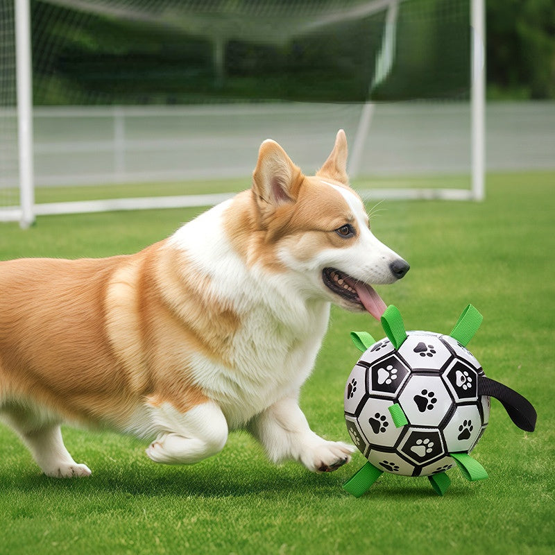 Fußball für Hunde,Interaktiver Hundespielzeugball, grüner Nylon-Kauseil-Fußball, umweltfreundlich Spielen geeignet