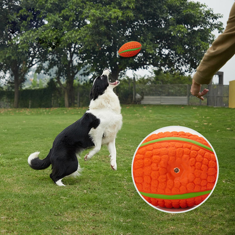 Hundespielzeug Ball für Hunde, Kauspielzeug für Hunde Fußball aus sicherem Latex, interaktives Zerrspielzeug, Anti-Stress Spielball