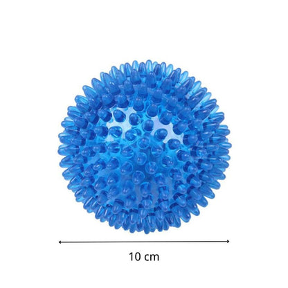 Hundespielzeug, Bunte Spielbälle für aktive Hunde, 3-teiliges Set aus blauen, grünen und orangefarbenen, geräuschmachenden Spielbällen