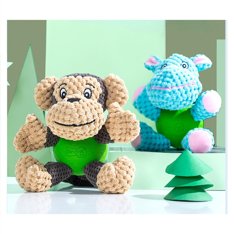 Hund Spielzeug, Süßes Tierdesign Hundespielzeug mit Geräuschfunktion, Haltbares und Robust Spielspaß (1 Stück)