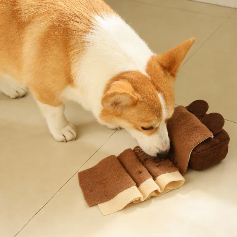 Hunde Intelligenzspielzeug, Schnüffelbox aus Filz & Polarfleece, interaktive Beschäftigung mit Futterversteck, Zwei Farben