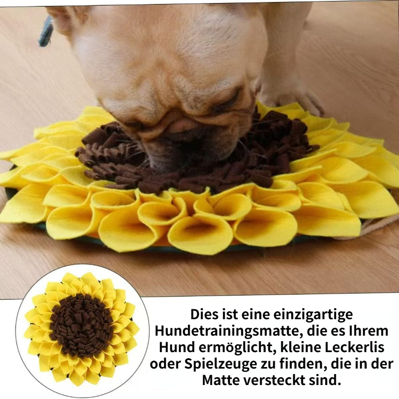 Hunde Intelligenzspielzeug, Schnüffelmatte, lustigem Sonnenblumen-Design, Futterversteckspiel & Fixseil