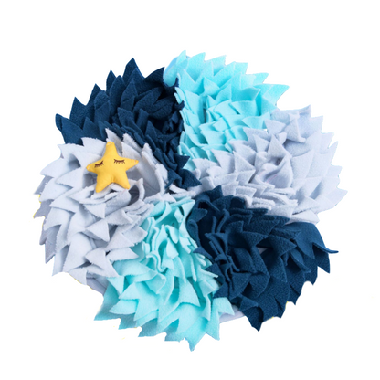 Hunde Spielzeug, Schnüffelmatte Hund, runde Form Ozeanfarben, Mit Plüsch Seestern, für konzentriertes Spielen schnüffeln