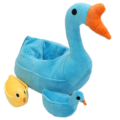 Hund Kuscheltiere, Grosse Gans mit zwei kleinen Gänse, BB-Sound, Intelligenzspielzeug Hund, Futterspielzeug, Zwei Farben