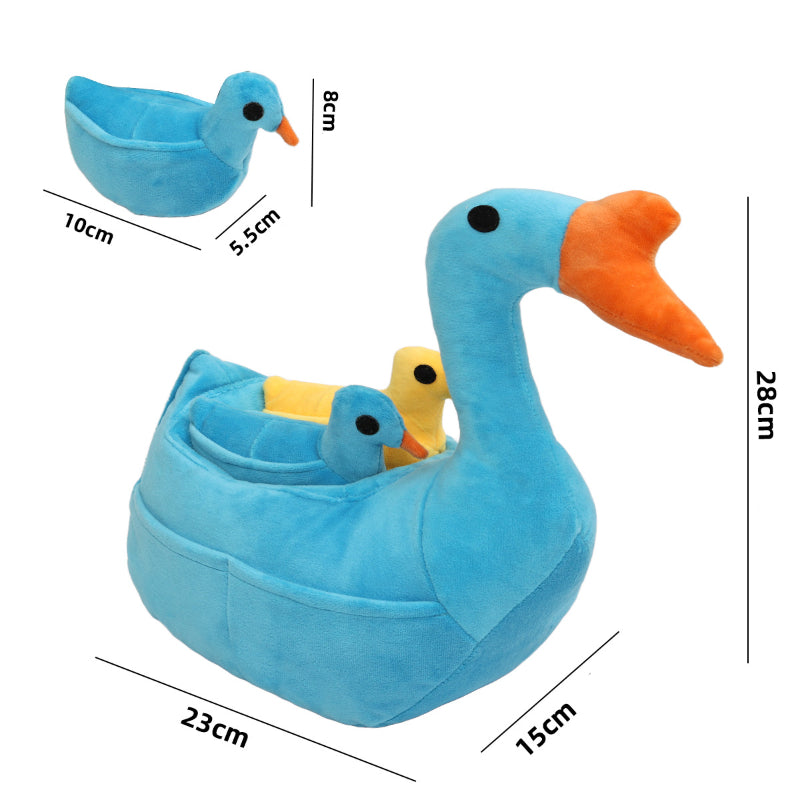 Hund Kuscheltiere, Grosse Gans mit zwei kleinen Gänse, BB-Sound, Intelligenzspielzeug Hund, Futterspielzeug, Zwei Farben
