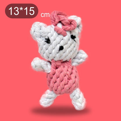 Welpenspielzeug, Handgefertigtes Baumwollseilspielzeug für Puppies, 1 Stück, Tierform, Geeignet für kleine und mittelgroße Hunde