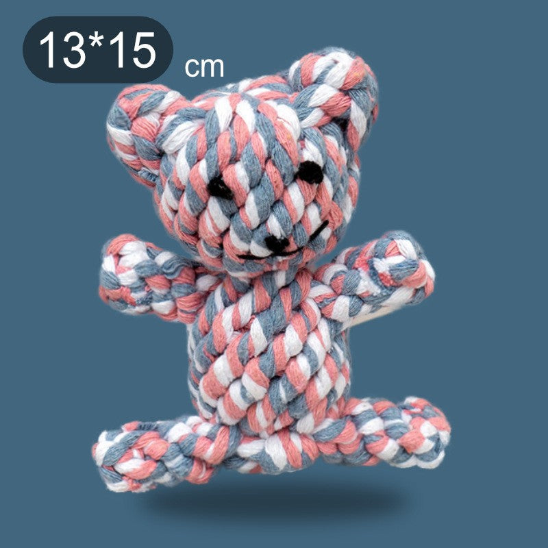 Welpenspielzeug, Handgefertigtes Baumwollseilspielzeug für Puppies, 1 Stück, Tierform, Geeignet für kleine und mittelgroße Hunde