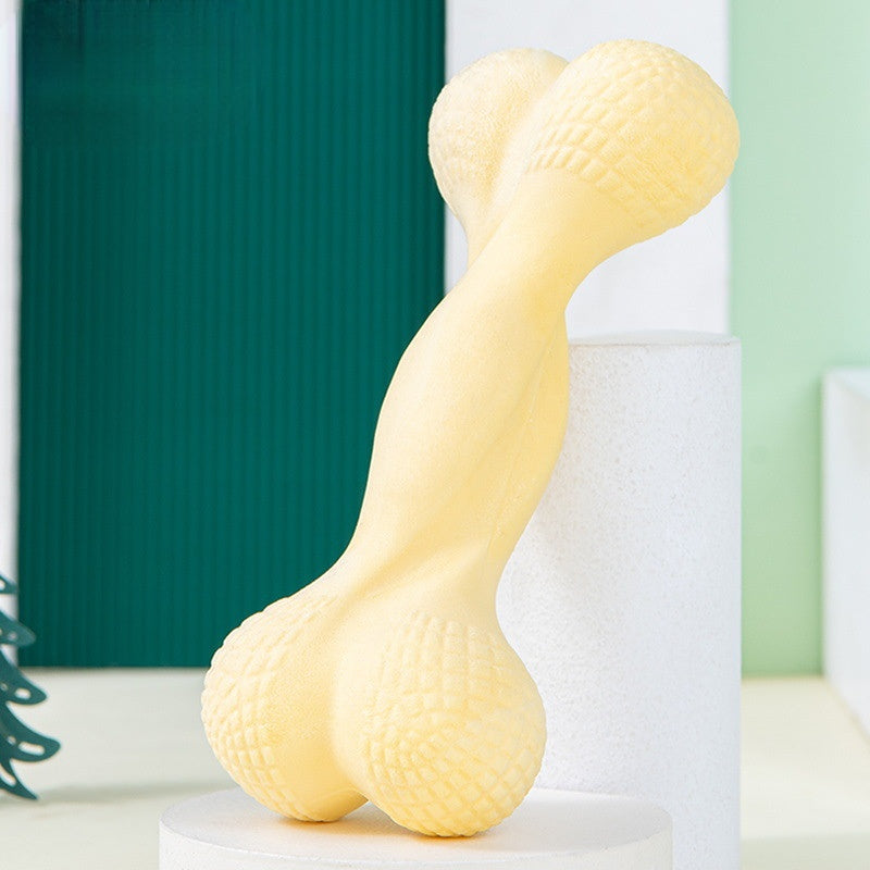 Kauknochen Hund, Knochen aus Gummi, Kauspielzeug für Hunde, Hundespielzeug Beschäftigung in Vier Farben (1 Stück)