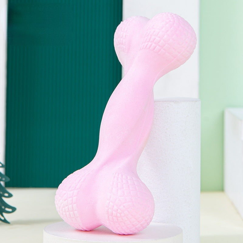 Kauknochen Hund, Knochen aus Gummi, Kauspielzeug für Hunde, Hundespielzeug Beschäftigung in Vier Farben (1 Stück)