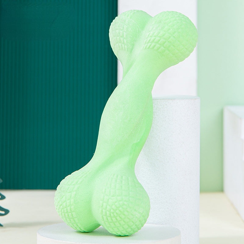 Kauknochen Hund, Knochen aus Gummi, Kauspielzeug für Hunde, Hundespielzeug Beschäftigung in Vier Farben (1 Stück)