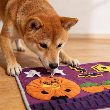 Hunde Intelligenzspielzeug, Schnüffelmatte für Hunde mit Halloween-Thema, Futterspielzeug zur Förderung der Schnüffelfähigkeit