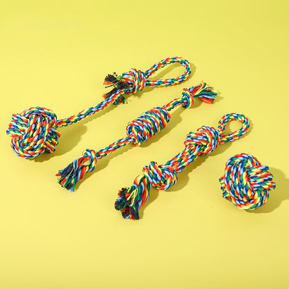Hundespielzeug Unkaputtbar, Bunte Baumwollseilknoten für kleine und mittelgroße Hunde, Langlebig Geschenk für Hunde, 4er-Set