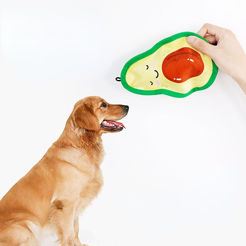 Kuscheltier für den Hund, Obstspielzeuge für kleine und mittelgroße Hunde, Mit integriertem Quietscher, drei Varianten