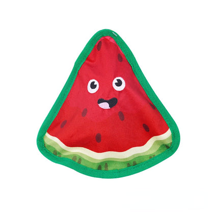 Kuscheltier für den Hund, Obstspielzeuge für kleine und mittelgroße Hunde, Mit integriertem Quietscher, drei Varianten