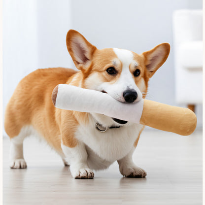 Kuscheltier für den Hund, Plüsch Zigarette mit Geräusch, 30×4,5×4,5 cm, ideal für kleine und große Hunde, Spaß & Beschäftigung