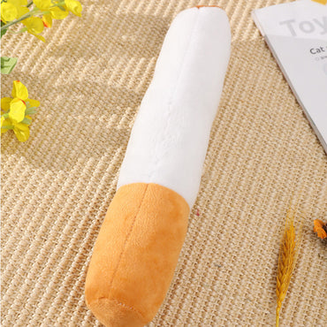 Kuscheltier für den Hund, Plüsch Zigarette mit Geräusch, 30×4,5×4,5 cm, ideal für kleine und große Hunde, Spaß & Beschäftigung