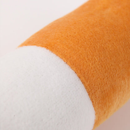 Kuscheltier für den Hund, Plüsch Zigarette mit Geräusch, 30×4,5×4,5 cm, ideal für kleine und große Hunde, Spaß & Beschäftigung