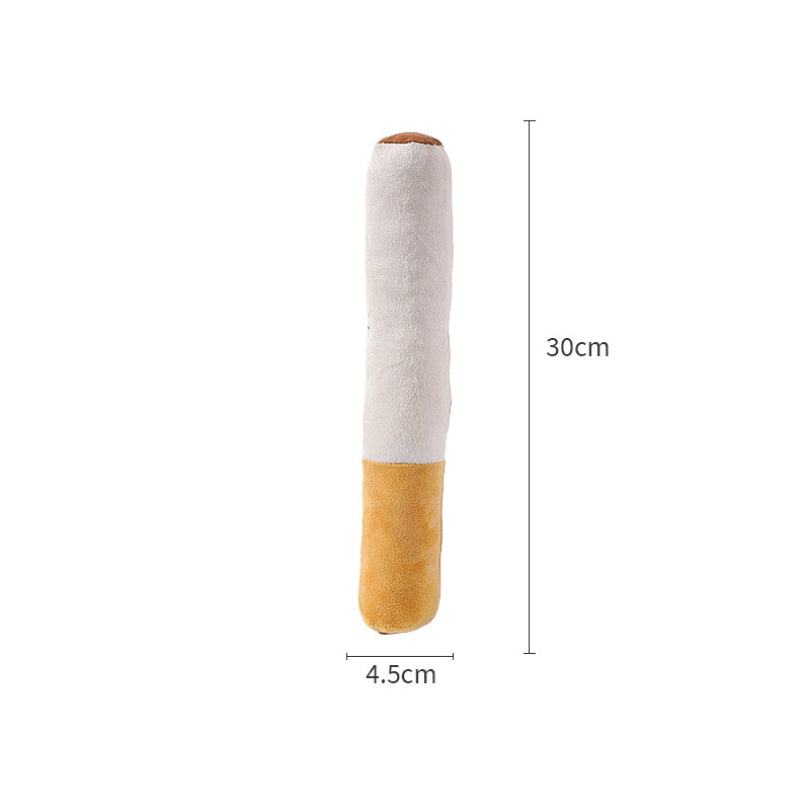 Kuscheltier für den Hund, Plüschzigaretten-Spielzeug mit Geräuschen, ideal für kleine und große Hunde, Spaß & Beschäftigung