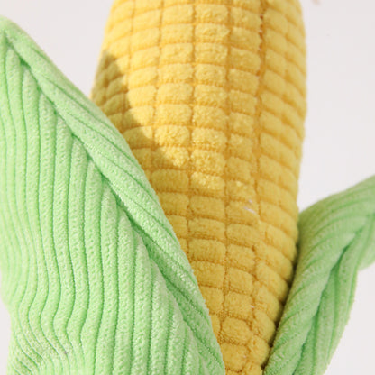 Kuscheltier für den Hund, weiches Mais Spielzeug mit Geräusch, 21x7x7cm, ideal für das Kauen und Spielen